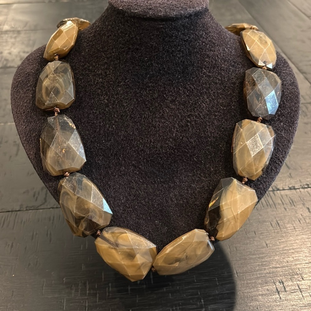 NWT Banana Republic Chunky Acrylic Large Beaded Long Preppy Boho Necklace